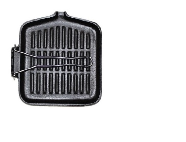 Square griddle with folding handle